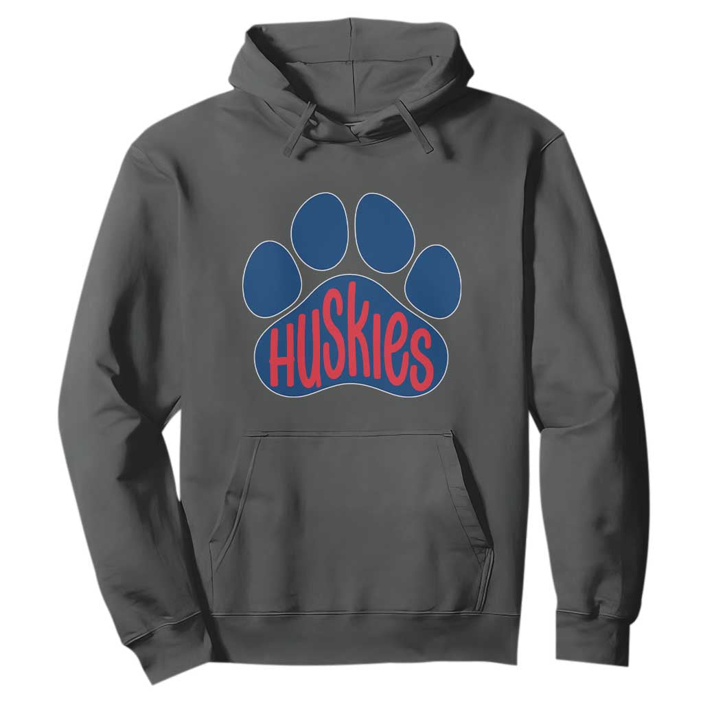 Siberian Husky Fan Paw Hoodie Sports Dog Lover TS12 Dark Heather Print Your Wear