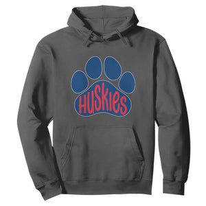 Siberian Husky Fan Paw Hoodie Sports Dog Lover TS12 Dark Heather Print Your Wear