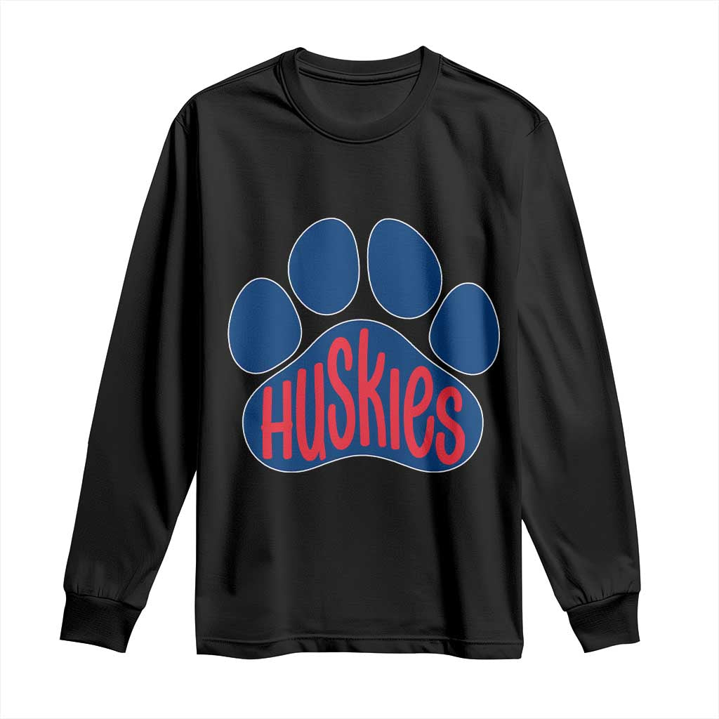 Siberian Husky Fan Paw Long Sleeve Shirt Sports Dog Lover TS12 Black Print Your Wear