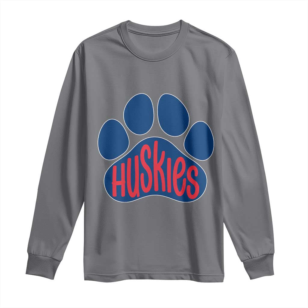 Siberian Husky Fan Paw Long Sleeve Shirt Sports Dog Lover TS12 Charcoal Print Your Wear