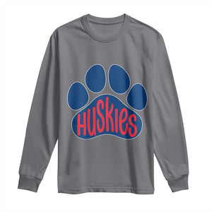 Siberian Husky Fan Paw Long Sleeve Shirt Sports Dog Lover TS12 Charcoal Print Your Wear