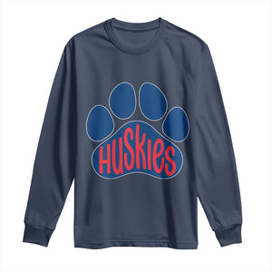 Siberian Husky Fan Paw Long Sleeve Shirt Sports Dog Lover TS12 Navy Print Your Wear