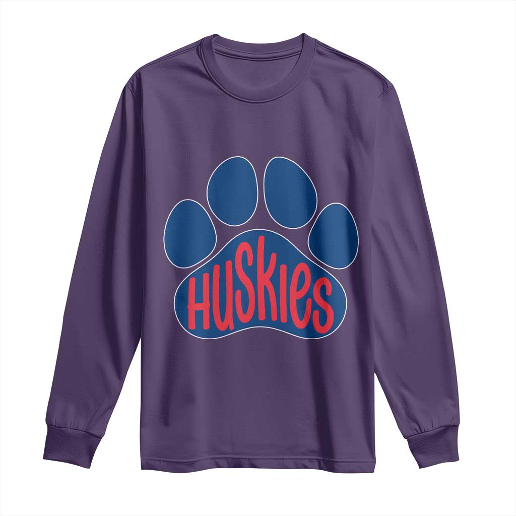 Siberian Husky Fan Paw Long Sleeve Shirt Sports Dog Lover TS12 Purple Print Your Wear
