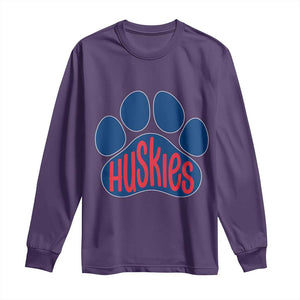 Siberian Husky Fan Paw Long Sleeve Shirt Sports Dog Lover TS12 Purple Print Your Wear