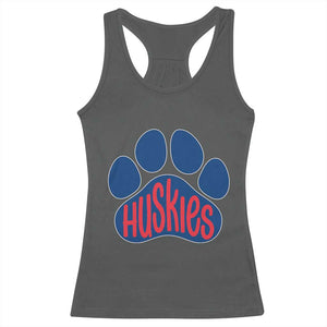 Siberian Husky Fan Paw Racerback Tank Top Sports Dog Lover TS12 Dark Heather Print Your Wear