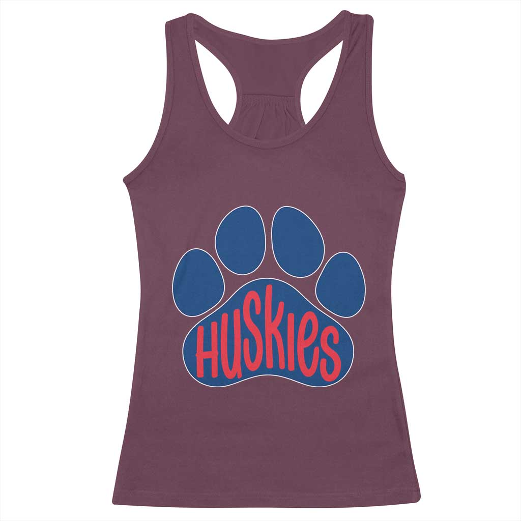 Siberian Husky Fan Paw Racerback Tank Top Sports Dog Lover TS12 Maroon Print Your Wear