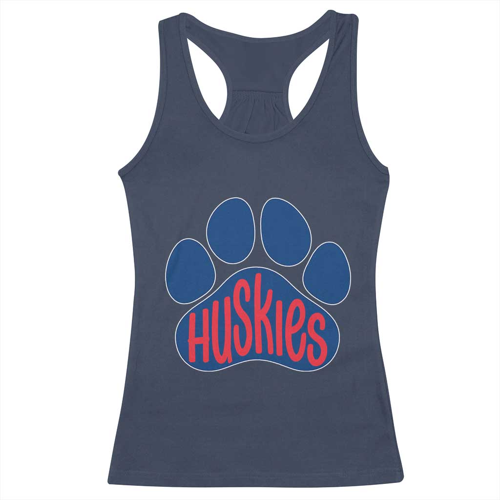 Siberian Husky Fan Paw Racerback Tank Top Sports Dog Lover TS12 Navy Print Your Wear