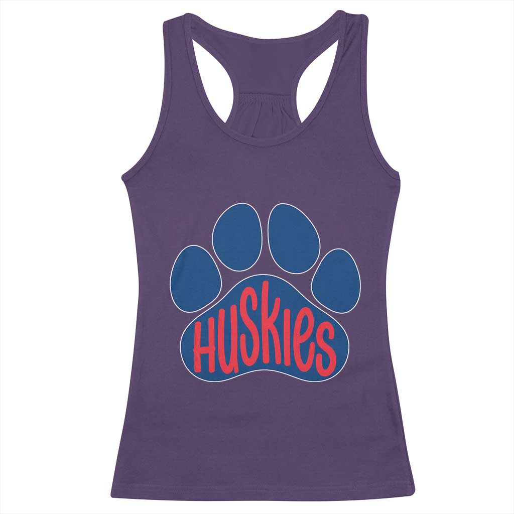 Siberian Husky Fan Paw Racerback Tank Top Sports Dog Lover TS12 Purple Print Your Wear