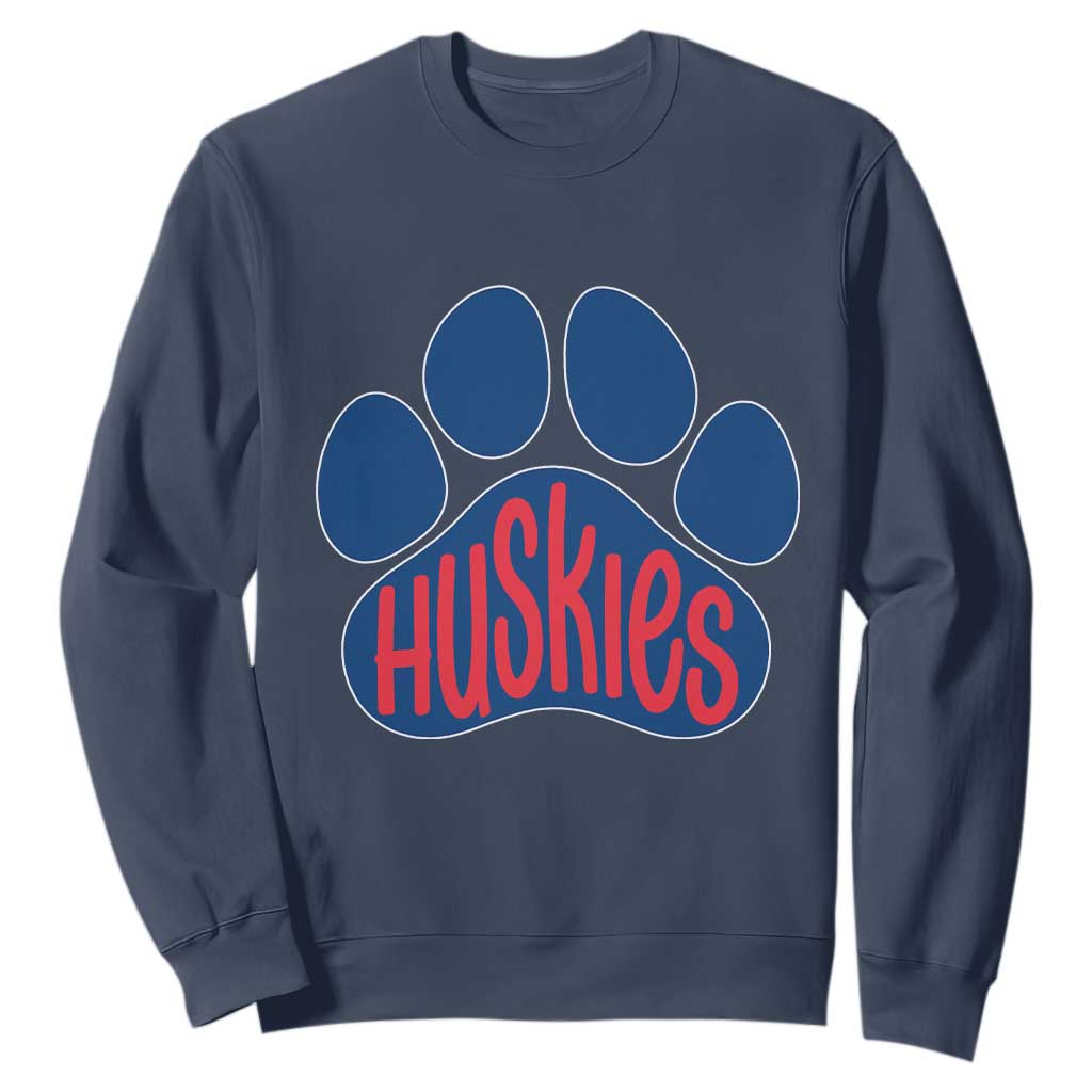Siberian Husky Fan Paw Sweatshirt Sports Dog Lover TS12 Navy Print Your Wear