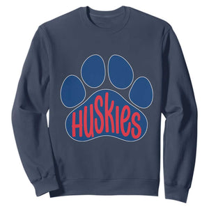 Siberian Husky Fan Paw Sweatshirt Sports Dog Lover TS12 Navy Print Your Wear