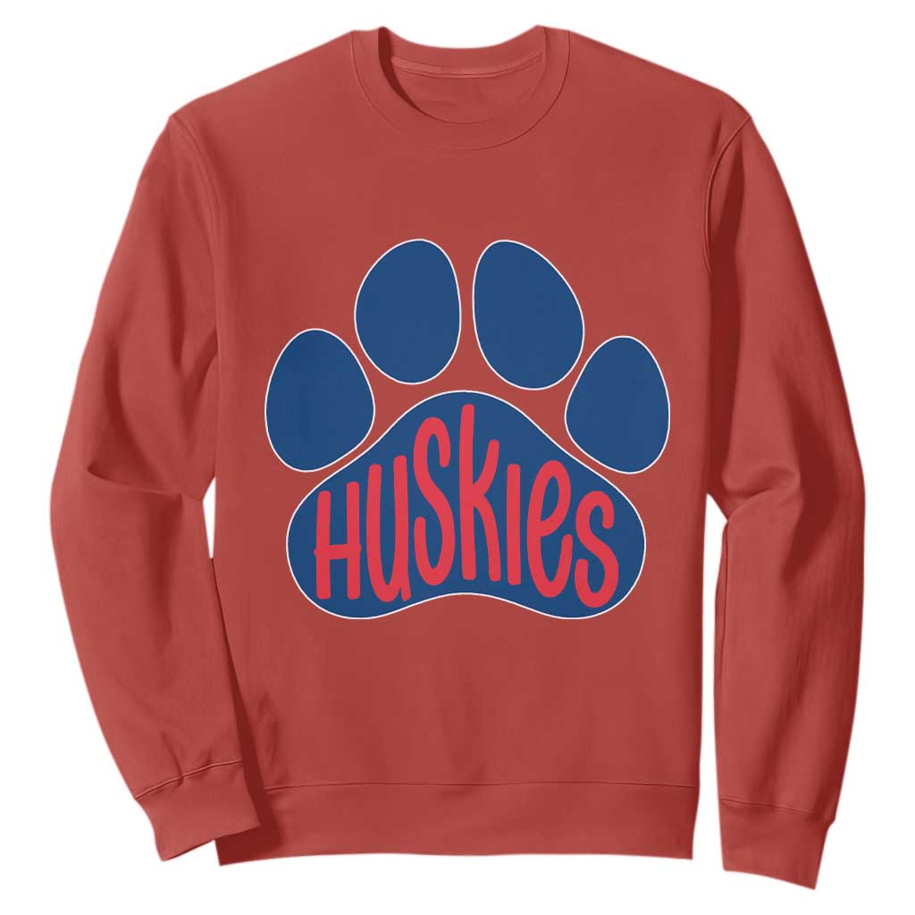 Siberian Husky Fan Paw Sweatshirt Sports Dog Lover TS12 Red Print Your Wear