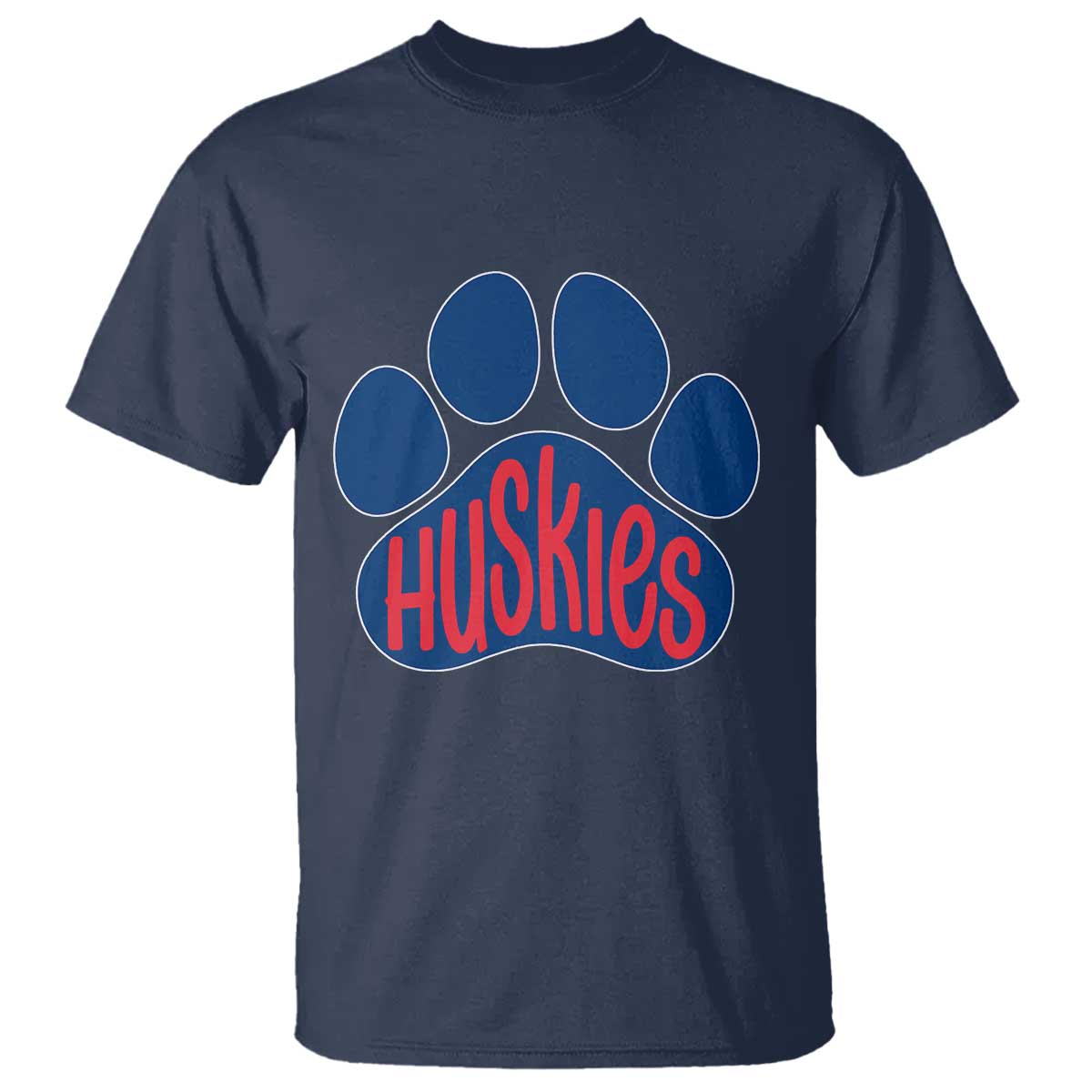 Siberian Husky Fan Paw T Shirt Sports Dog Lover TS12 Navy Print Your Wear
