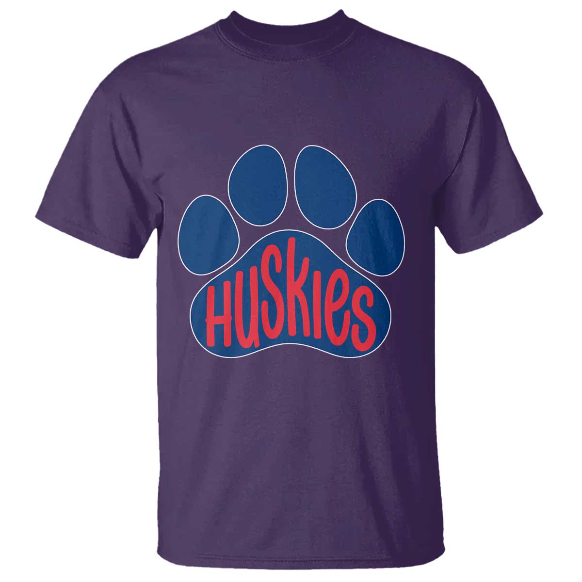 Siberian Husky Fan Paw T Shirt Sports Dog Lover TS12 Purple Print Your Wear