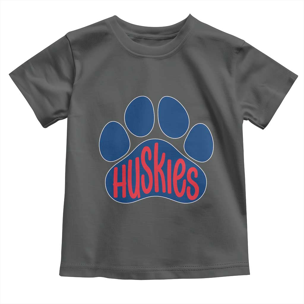 Siberian Husky Fan Paw Toddler T Shirt Sports Dog Lover TS12 Dark Heather Print Your Wear