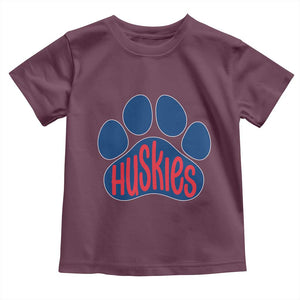 Siberian Husky Fan Paw Toddler T Shirt Sports Dog Lover TS12 Maroon Print Your Wear