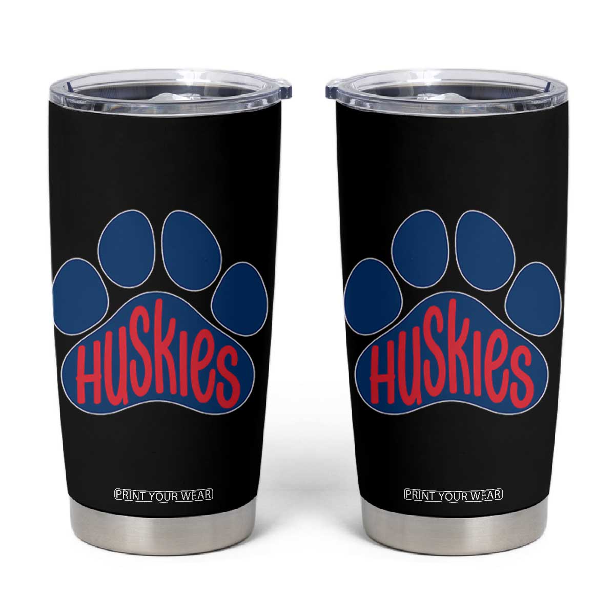Siberian Husky Fan Paw Tumbler Cup Sports Dog Lover TS12 Black Print Your Wear