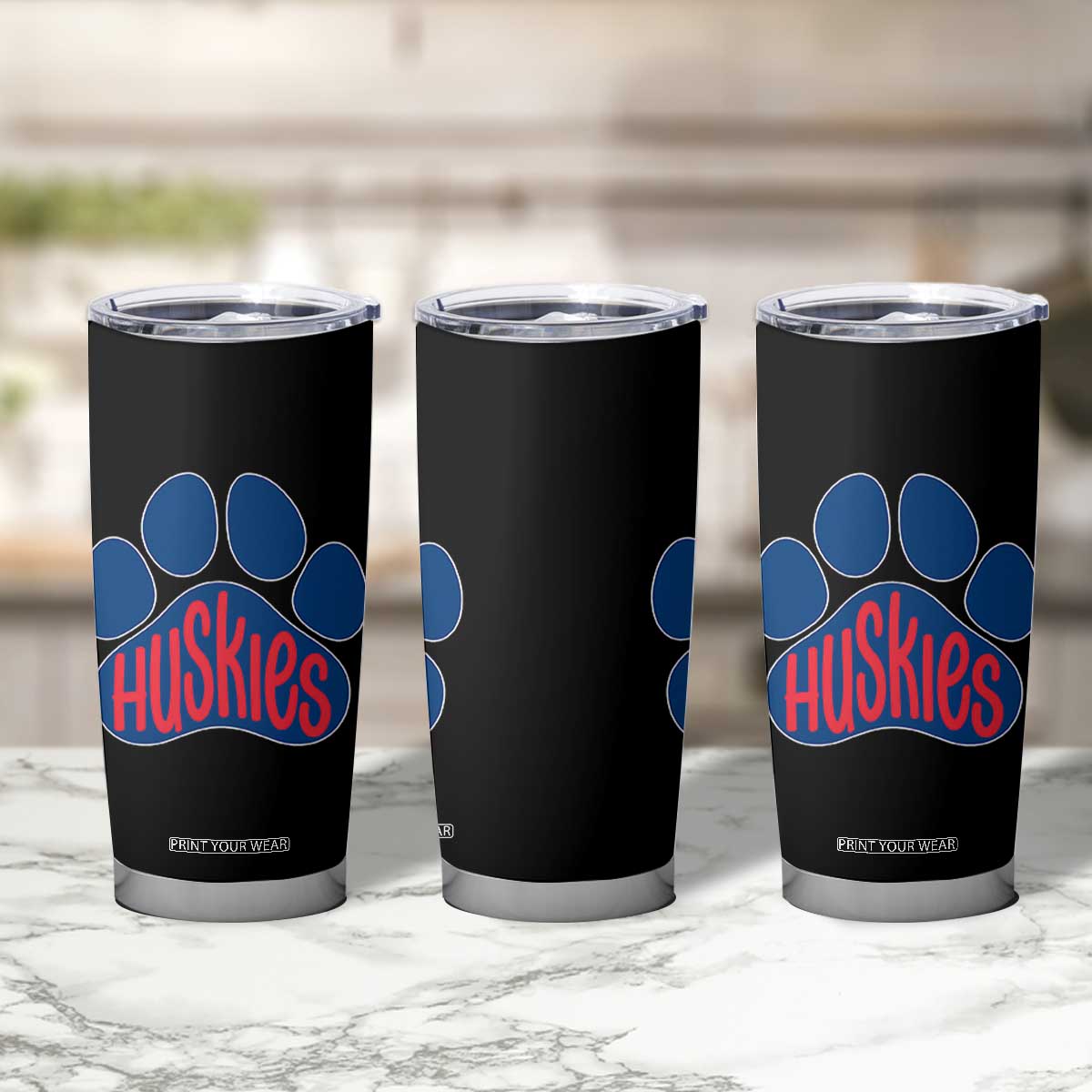 Siberian Husky Fan Paw Tumbler Cup Sports Dog Lover TS12 Print Your Wear