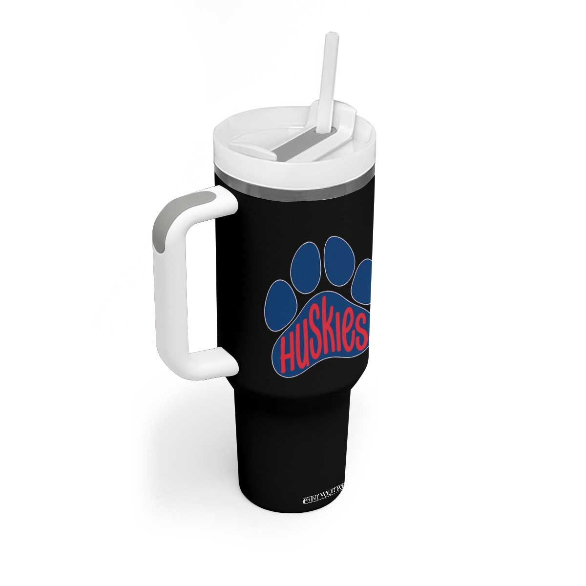Siberian Husky Fan Paw Tumbler With Handle Sports Dog Lover TS12 Print Your Wear