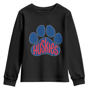 Siberian Husky Fan Paw Youth Sweatshirt Sports Dog Lover TS12 Black Print Your Wear