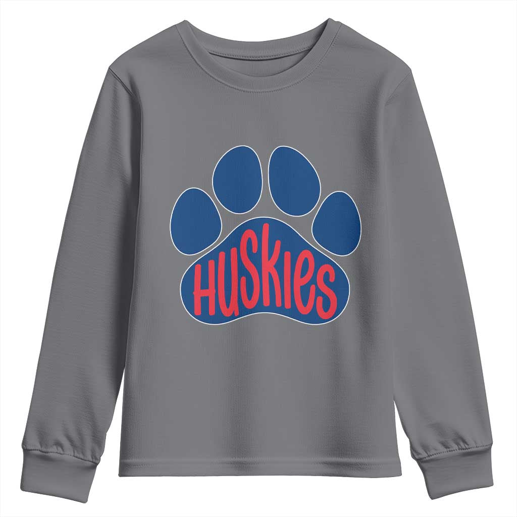 Siberian Husky Fan Paw Youth Sweatshirt Sports Dog Lover TS12 Charcoal Print Your Wear