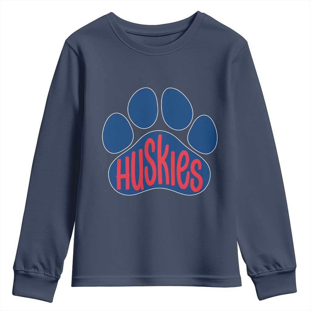 Siberian Husky Fan Paw Youth Sweatshirt Sports Dog Lover TS12 Navy Print Your Wear
