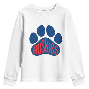 Siberian Husky Fan Paw Youth Sweatshirt Sports Dog Lover TS12 White Print Your Wear
