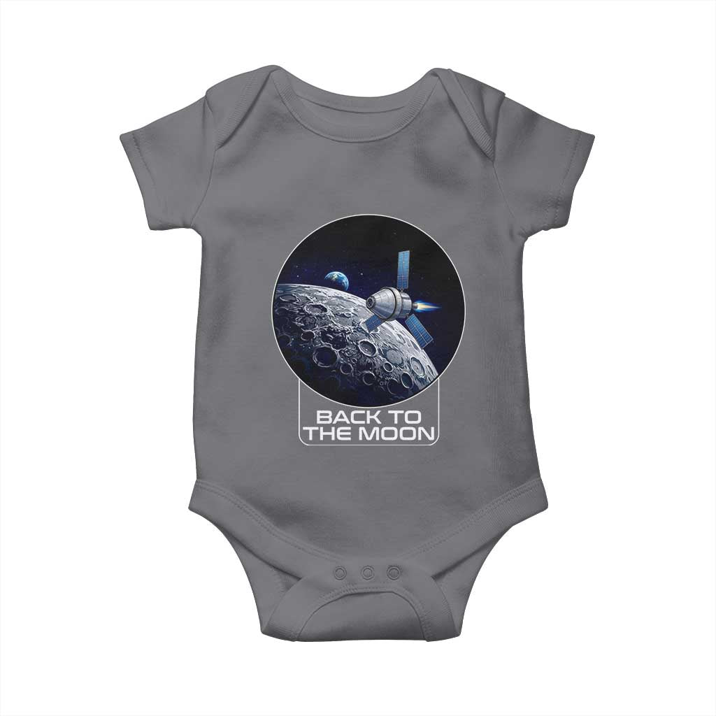Back To The Moon Baby Onesie Lunar Mission Astronaut Space Lover TS12 Charcoal Print Your Wear