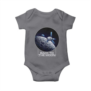 Back To The Moon Baby Onesie Lunar Mission Astronaut Space Lover TS12 Charcoal Print Your Wear