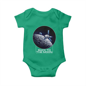 Back To The Moon Baby Onesie Lunar Mission Astronaut Space Lover TS12 Irish Green Print Your Wear