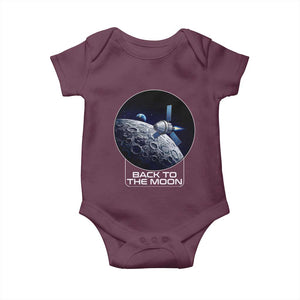 Back To The Moon Baby Onesie Lunar Mission Astronaut Space Lover TS12 Maroon Print Your Wear