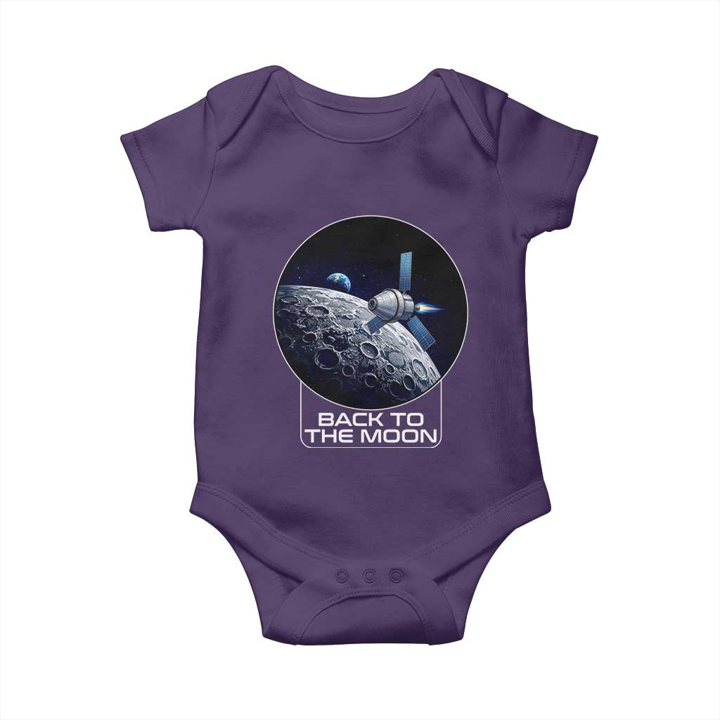 Back To The Moon Baby Onesie Lunar Mission Astronaut Space Lover TS12 Purple Print Your Wear