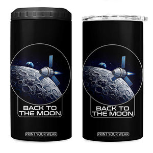 Back To The Moon 4 in 1 Can Cooler Tumbler Lunar Mission Astronaut Space Lover TS12 One Size: 16 oz Black Print Your Wear