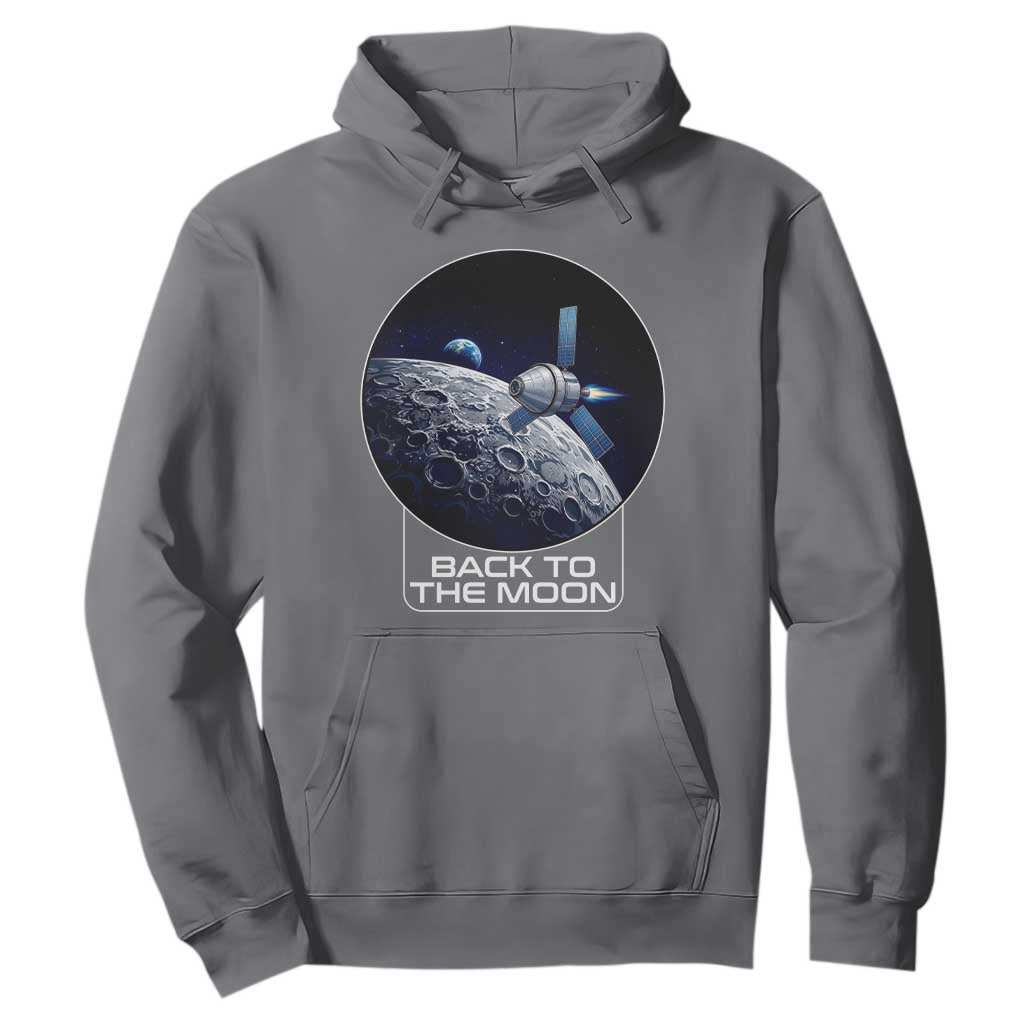 Back To The Moon Hoodie Lunar Mission Astronaut Space Lover TS12 Charcoal Print Your Wear