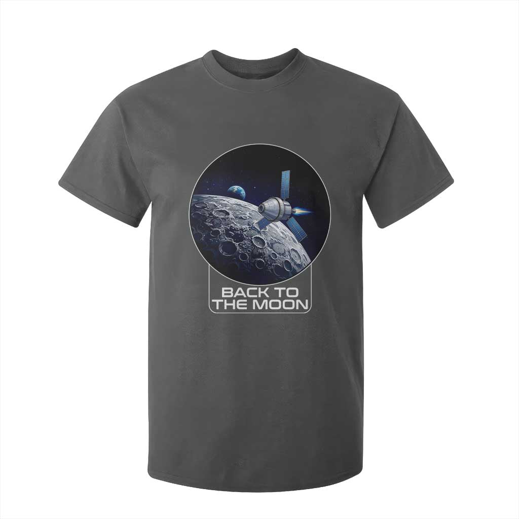 Back To The Moon T Shirt For Kid Lunar Mission Astronaut Space Lover TS12 Dark Heather Print Your Wear