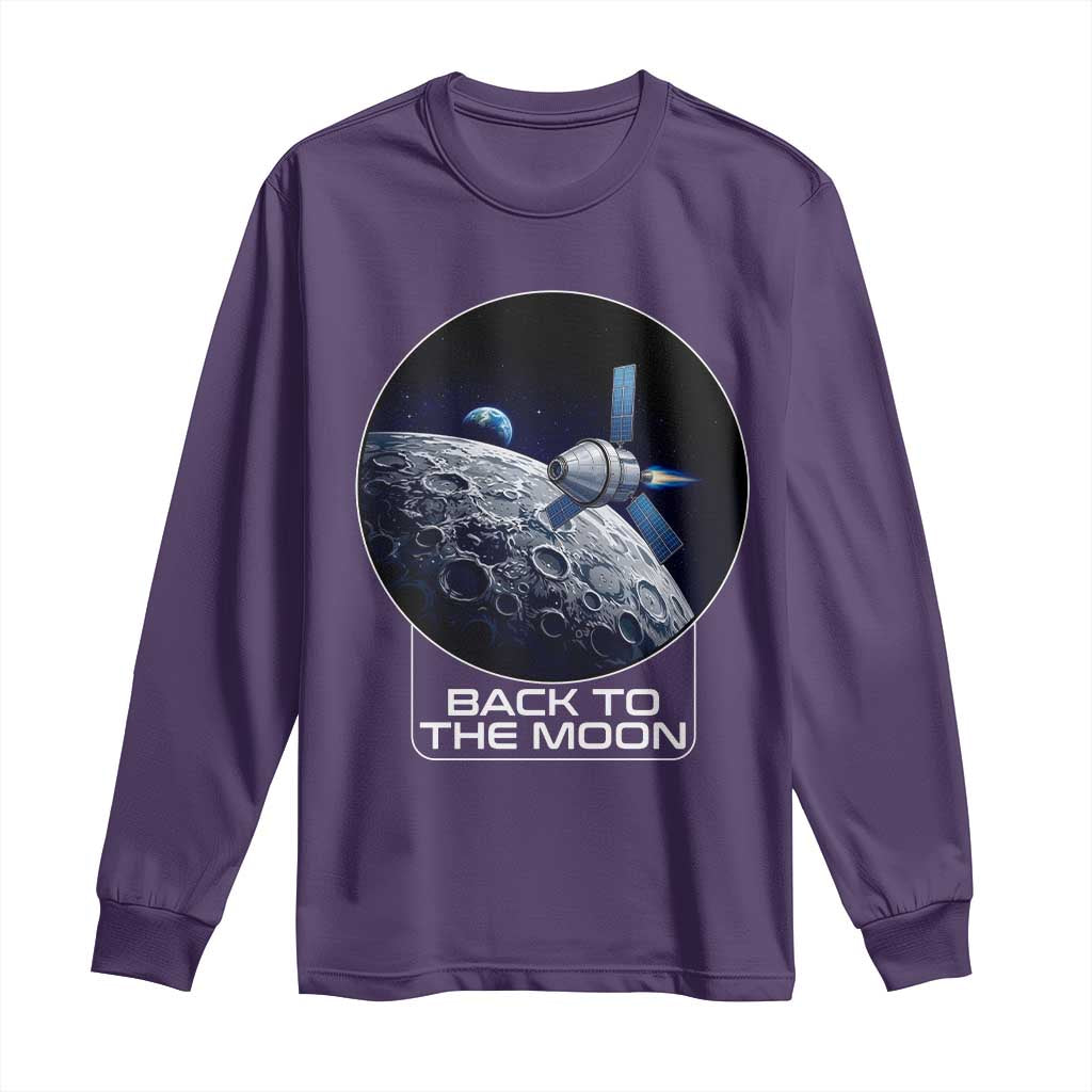Back To The Moon Long Sleeve Shirt Lunar Mission Astronaut Space Lover TS12 Purple Print Your Wear