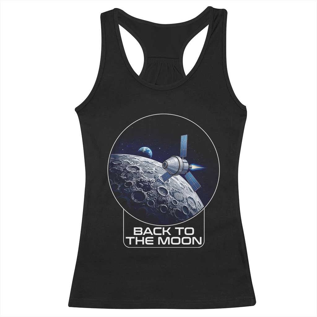 Back To The Moon Racerback Tank Top Lunar Mission Astronaut Space Lover TS12 Black Print Your Wear