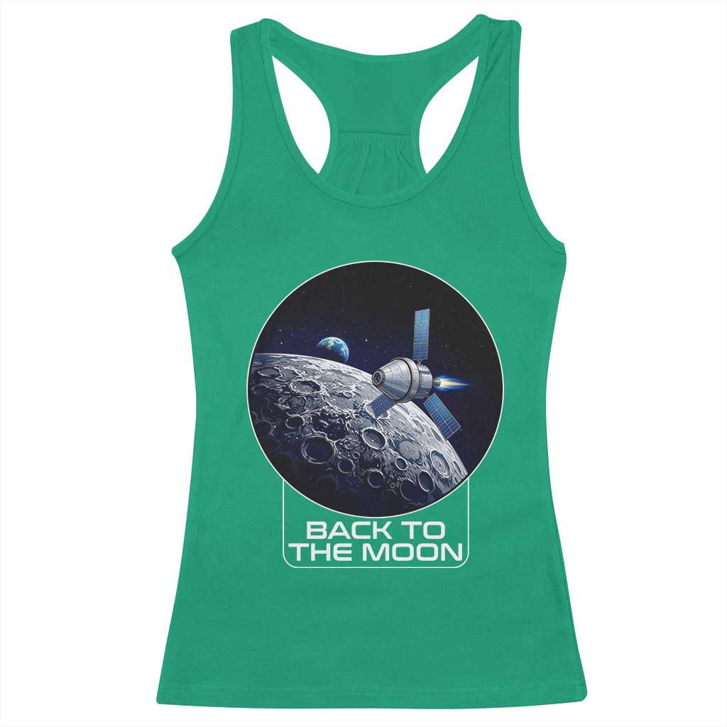 Back To The Moon Racerback Tank Top Lunar Mission Astronaut Space Lover TS12 Irish Green Print Your Wear