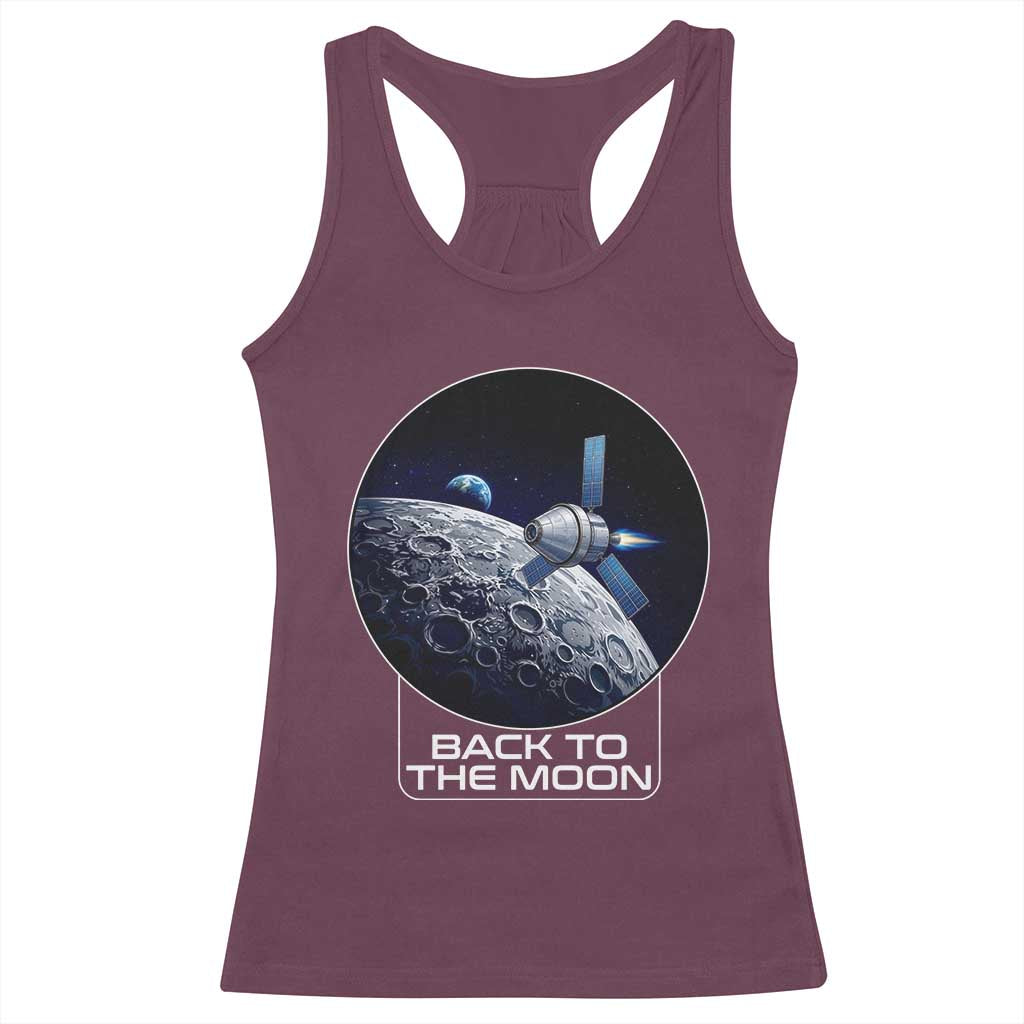 Back To The Moon Racerback Tank Top Lunar Mission Astronaut Space Lover TS12 Maroon Print Your Wear