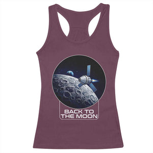 Back To The Moon Racerback Tank Top Lunar Mission Astronaut Space Lover TS12 Maroon Print Your Wear