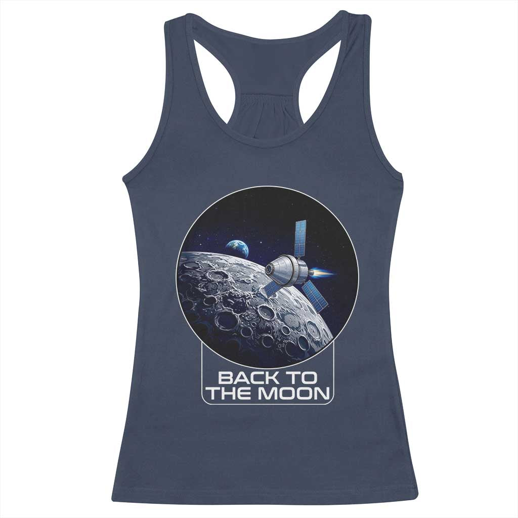 Back To The Moon Racerback Tank Top Lunar Mission Astronaut Space Lover TS12 Navy Print Your Wear