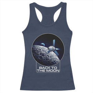 Back To The Moon Racerback Tank Top Lunar Mission Astronaut Space Lover TS12 Navy Print Your Wear