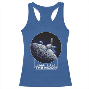 Back To The Moon Racerback Tank Top Lunar Mission Astronaut Space Lover TS12 Royal Blue Print Your Wear
