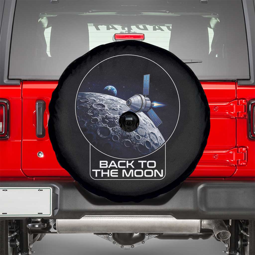 Back To The Moon Spare Tire Cover Lunar Mission Astronaut Space Lover TS12 Black Print Your Wear