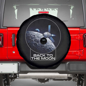 Back To The Moon Spare Tire Cover Lunar Mission Astronaut Space Lover TS12 Black Print Your Wear