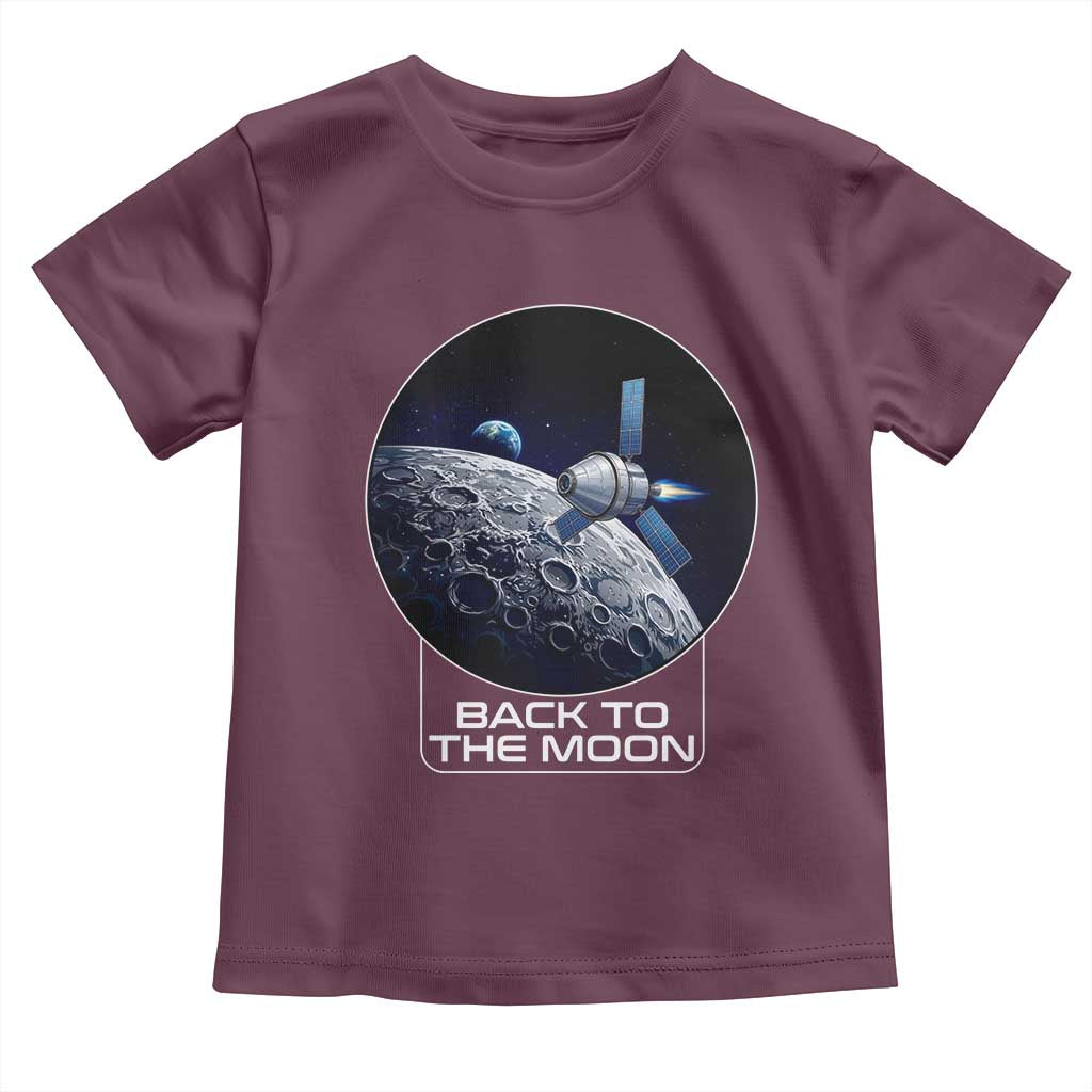 Back To The Moon Toddler T Shirt Lunar Mission Astronaut Space Lover TS12 Maroon Print Your Wear