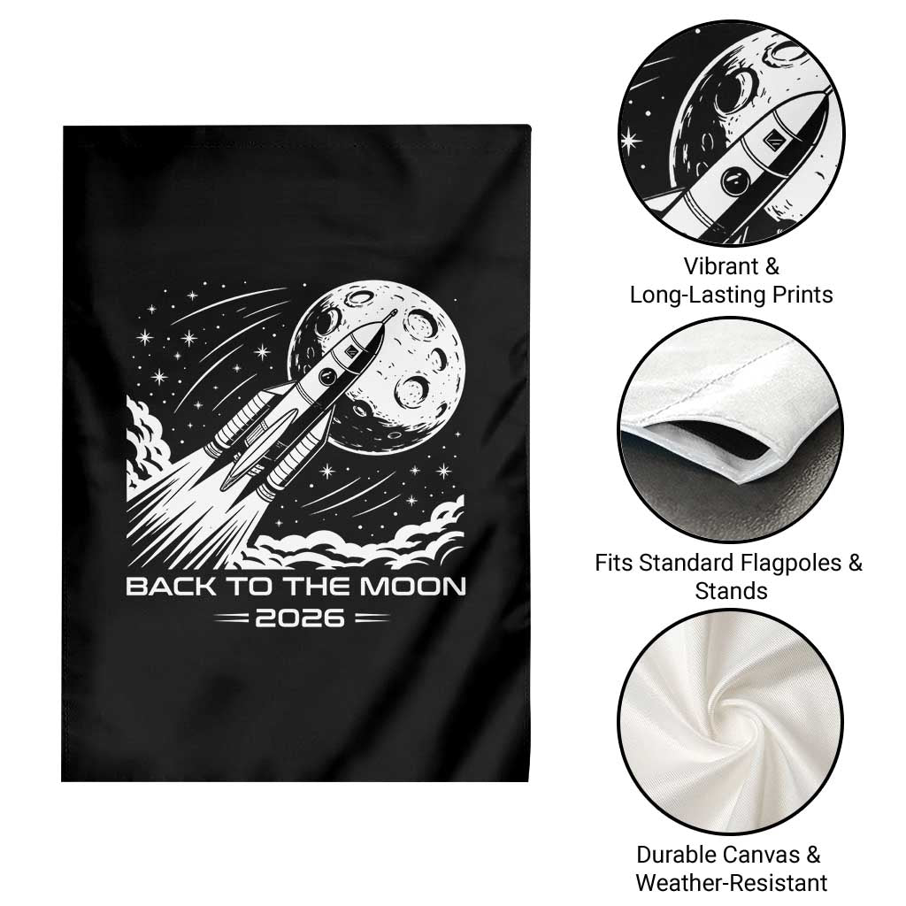 Back To The Moon Garden Flag Space Exploration Moon Journey 2026 TS12 Print Your Wear