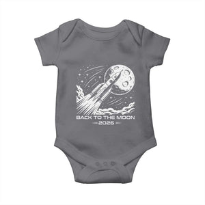 Back To The Moon Baby Onesie Space Exploration Moon Journey 2026 TS12 Charcoal Print Your Wear