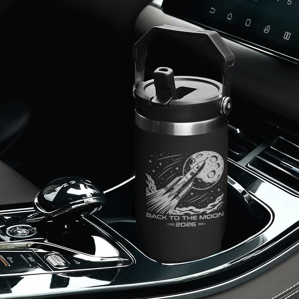 Back To The Moon Flip Straw Tumbler Space Exploration Moon Journey 2026 TS12 Print Your Wear
