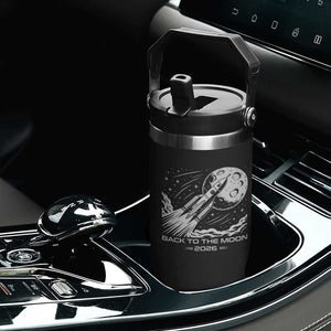 Back To The Moon Flip Straw Tumbler Space Exploration Moon Journey 2026 TS12 Print Your Wear