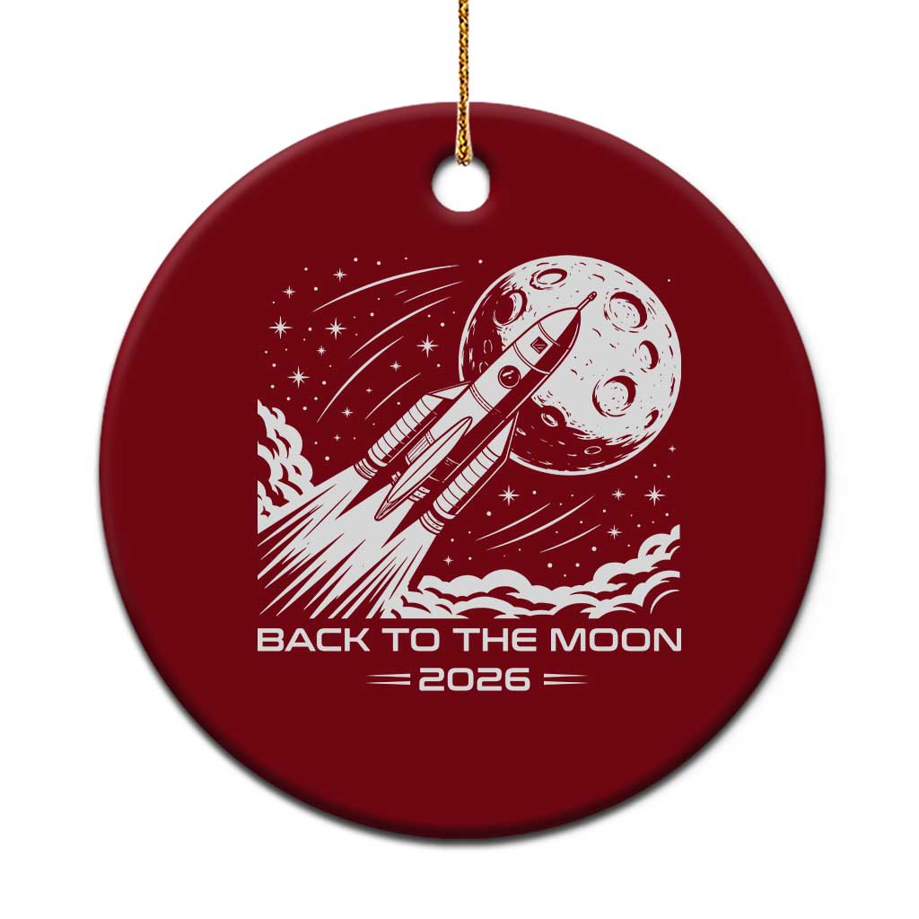 Back To The Moon Ceramic Ornament Space Exploration Moon Journey 2026 TS12 1pc Red Print Your Wear